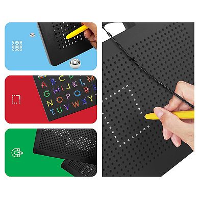 PicassoTiles Double-Sided Magnetic Drawing Board STEAM Learning Playset for Kids 3+ Years PTB04