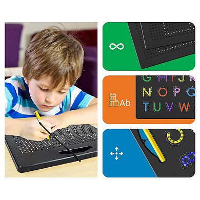 PicassoTiles Double-Sided Magnetic Drawing Board STEAM Learning Playset for Kids 3+ Years PTB04