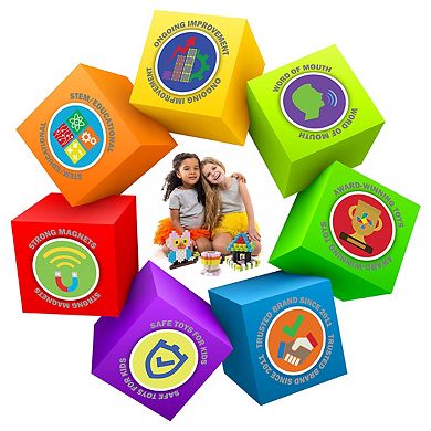 PICASSO-TILES 400 PC Magnetic Blocks, Magnetic Building Blocks for Kids, Magnet Toy for Kids 3+