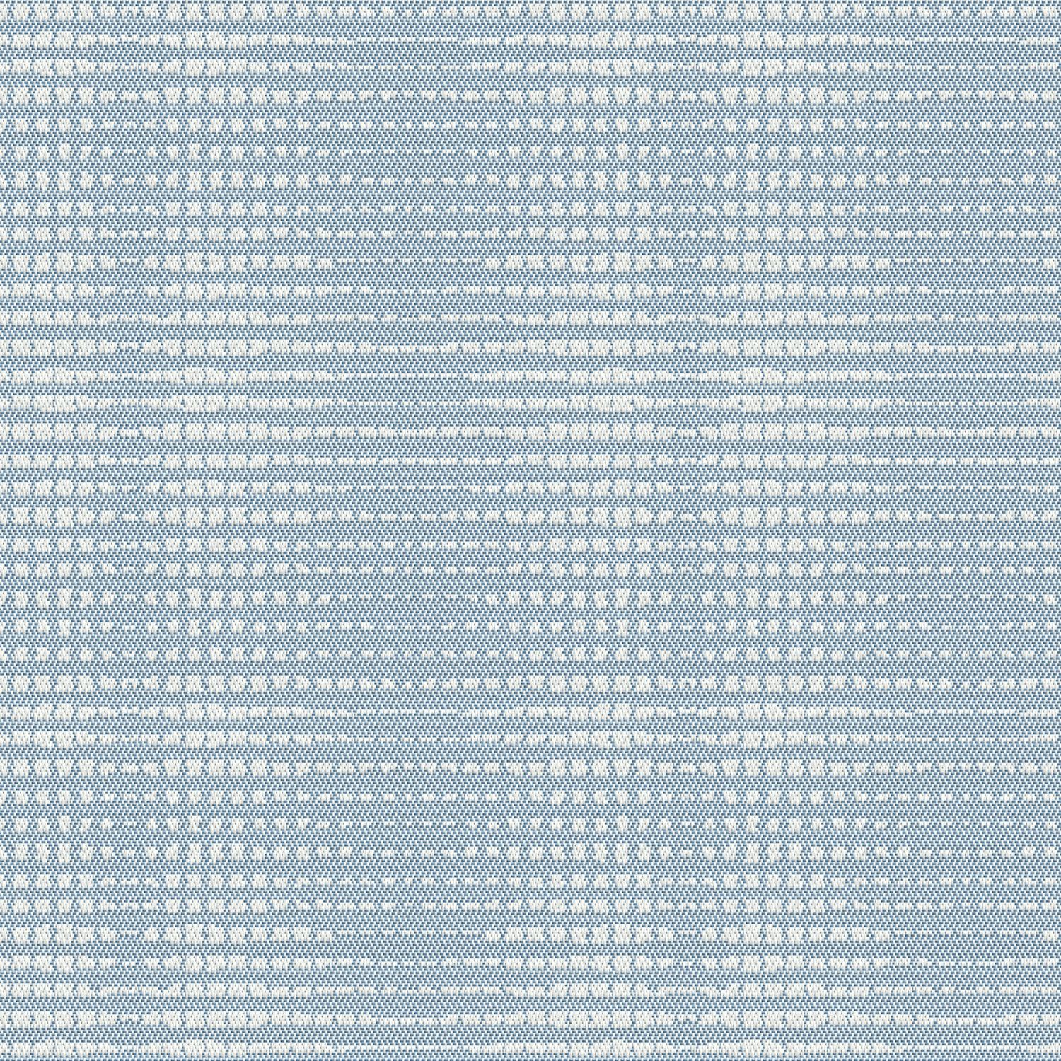 Close-up of light blue woven bench cushion fabric texture