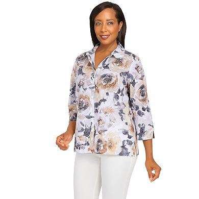 Women's Alfred Dunner Watercolor Floral Top