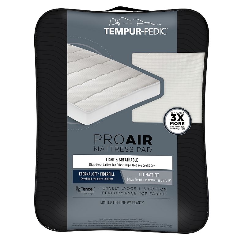 Tempur-Pedic Performance Air Mattress Pad, White, Full