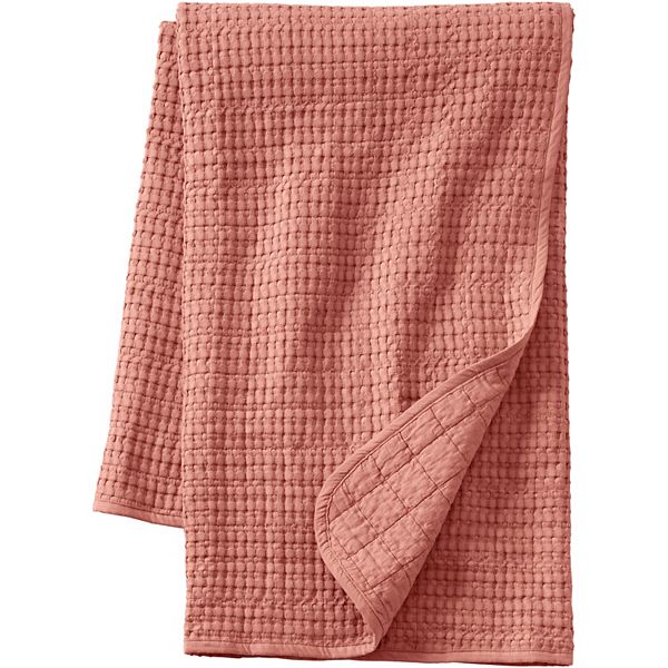 Lands' End Waffle Weave Throw Blanket