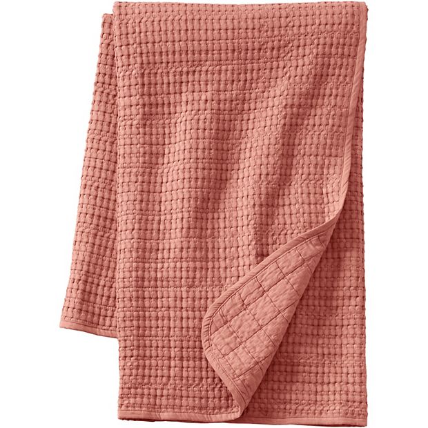 Lands End Waffle Weave Throw Blanket