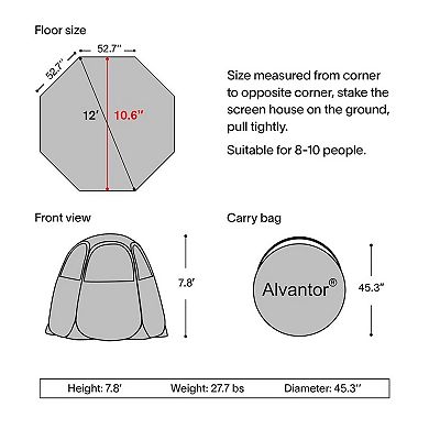Alvantor Pop-Up Vendor Booth Instant Gazebo