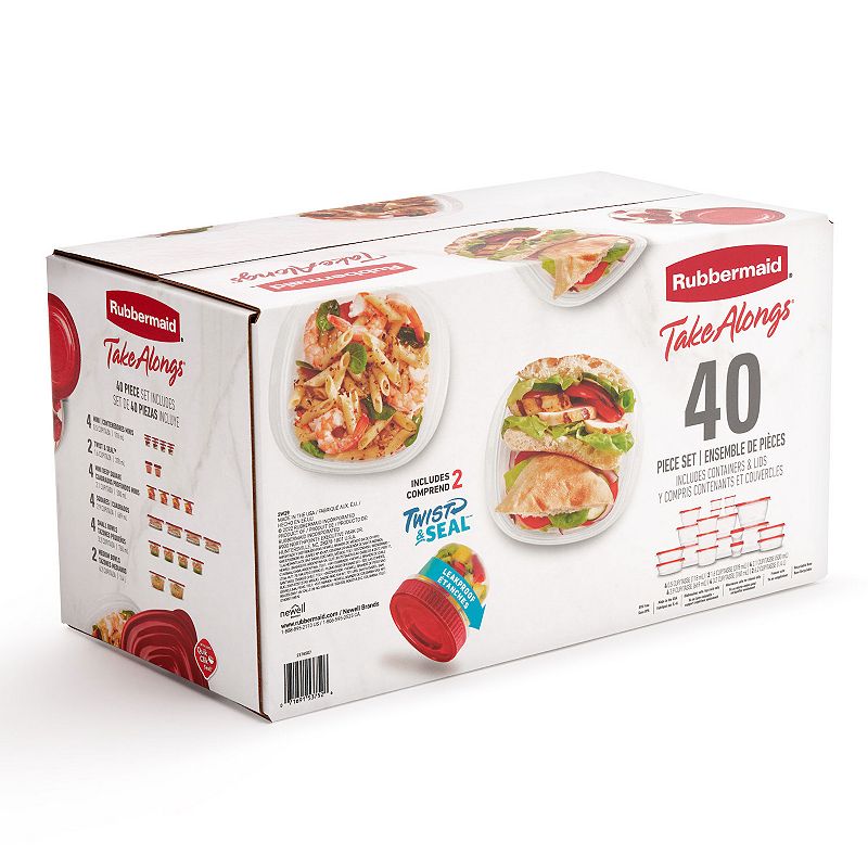 Rubbermaid 40pc TakeAlongs Rectangle Set Food Storage Containers - Red