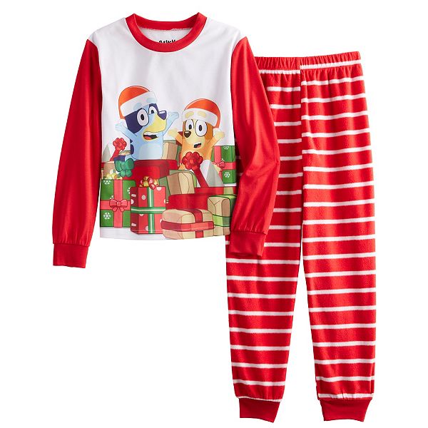 Girls 4-10 Bluey 4-Piece Tops & Bottoms Pajama Set