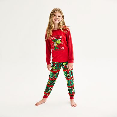 Girls 4-12 Jammies For Your Families® Dr. Seuss' The Grinch Who Stole Christmas Top & Bottoms Pajama Set