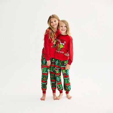 Girls 4-12 Jammies For Your Families® Dr. Seuss' The Grinch Who Stole Christmas Top & Bottoms Pajama Set