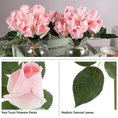 Pure Garden Artificial Rose Flowers 24-piece Set