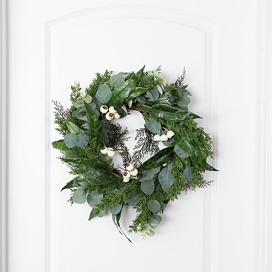 Pure Garden Artificial Eucalyptus Wreath