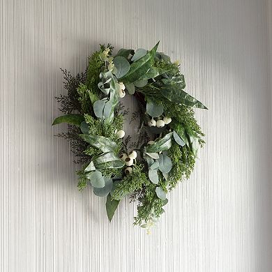 Pure Garden Artificial Eucalyptus Wreath