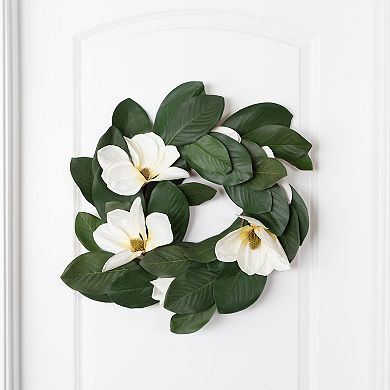 Pure Garden Artificial Magnolia Wreath