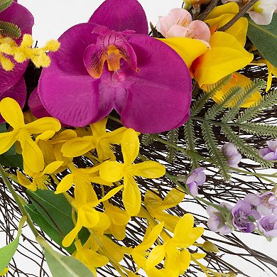 Pure Garden Artificial Daisy Lavender Wreath