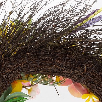 Pure Garden Artificial Daisy Lavender Wreath