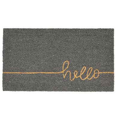 mDesign Welcome Doormat with Natural Fibers Decorative Script