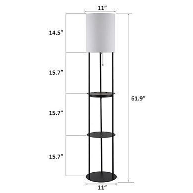 Nextop 63 Inch Round Floor Lamp W/ Shelves, USB Ports and AC outlet Corner Lamp W/ LED Grow Light