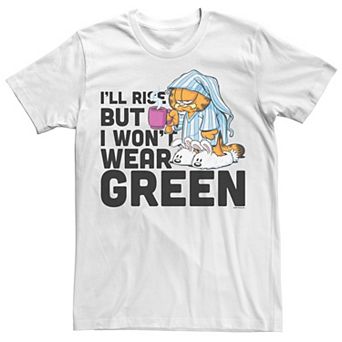Big & Tall Garfield Won't Wear Green Tee