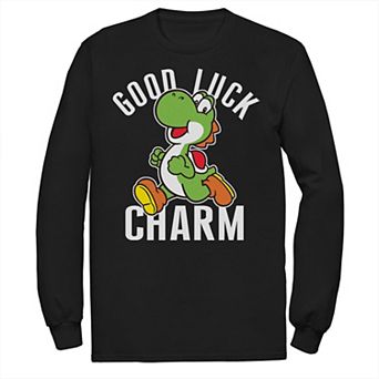 Big & Tall Super Mario Yoshi Good Luck Charm Long Sleeve Tee