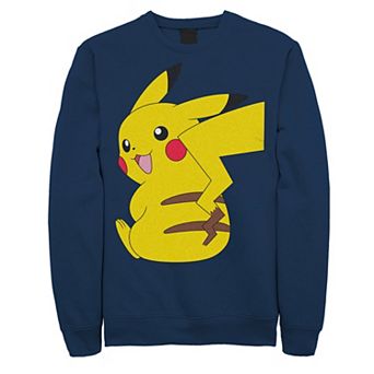 Big & Tall Pokémon Cute Smiling Pikachu Sitting Across Sweatshirt