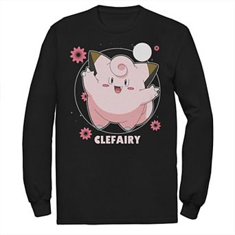 Big & Tall Pokémon Clefairy Dance Pink Flowers Long Sleeve Tee