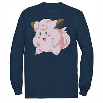 Big & Tall Pokémon Happy Pink Clefairy Profile Long Sleeve Tee