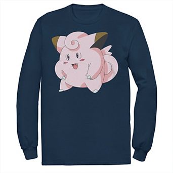 Big & Tall Pokémon Happy Pink Clefairy Profile Long Sleeve Tee