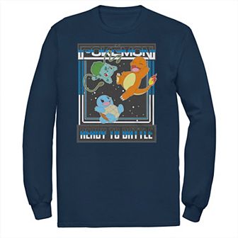 Big & Tall Pokémon Bulbasaur Charmander Squirtle Ready To Battle Long Sleeve Tee