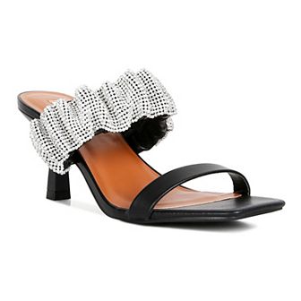 London Rag Cherry Blossom Diamante Women's Heeled Sandals