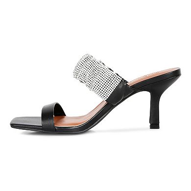 London Rag Cherry Blossom Diamante Women's Heeled Sandals