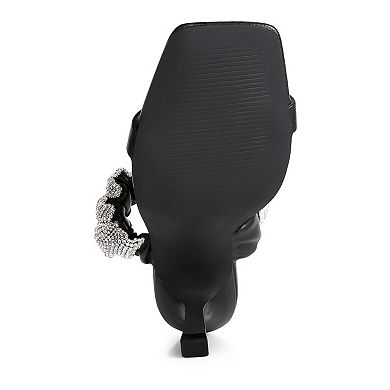 London Rag Cherry Blossom Diamante Women's Heeled Sandals