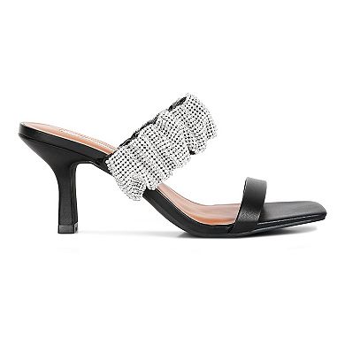 London Rag Cherry Blossom Diamante Women's Heeled Sandals