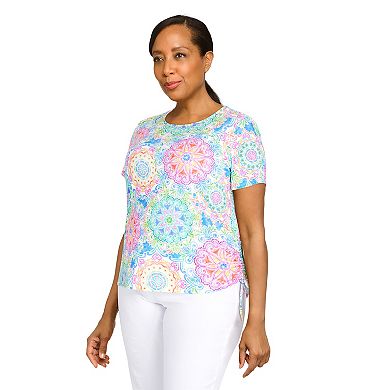 Petite Alfred Dunner Medallion Print Top