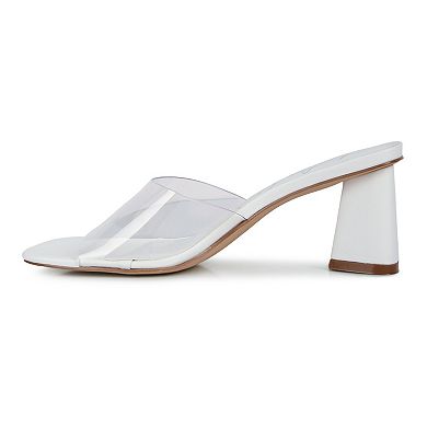 London Rag Eugnie Women's Block Heeled Slide Sandals