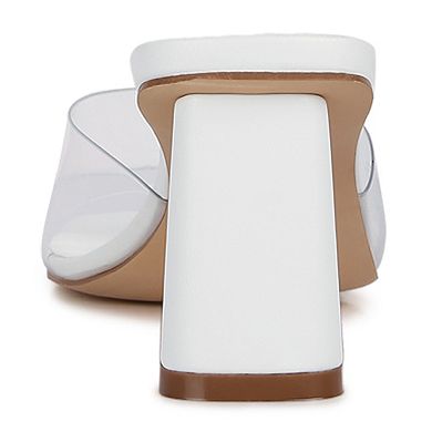 London Rag Eugnie Women's Block Heeled Slide Sandals