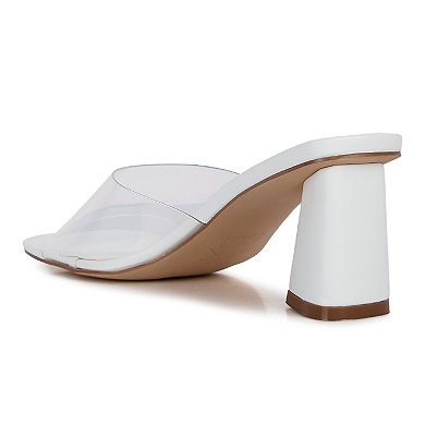 London Rag Eugnie Women's Block Heeled Slide Sandals