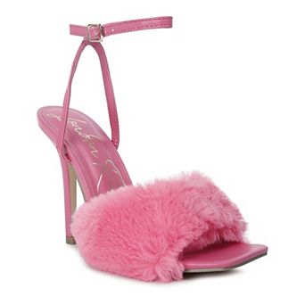 London Rag Tarantino Women's Faux Fur Dress Sandals