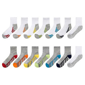 Boys 8-20 Tek Gear® 12-Pack + 2 Free Bonus Pair Lightweight Performance Quarter-Crew Socks