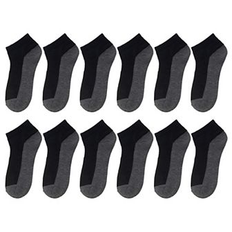 Boys 8-20 Tek Gear 12-Pack Two-Tone Lightweight Low-Cut Performance Socks