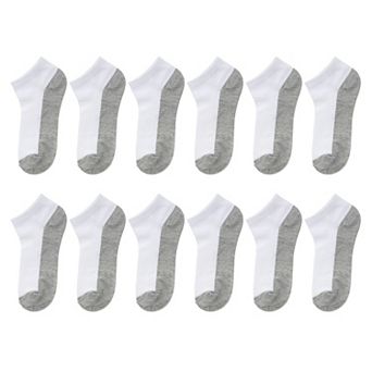 Boys 8-20 Tek Gear 12-Pack Two-Tone Lightweight Low-Cut Performance Socks