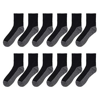 Boys 8-20 Tek Gear 12-Pack Lightweight Quarter-Crew Performance Socks