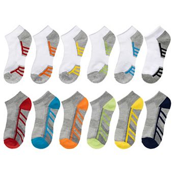 Boys 8-20 Tek Gear 12-Pack Lightweight Low-Cut Performance Socks