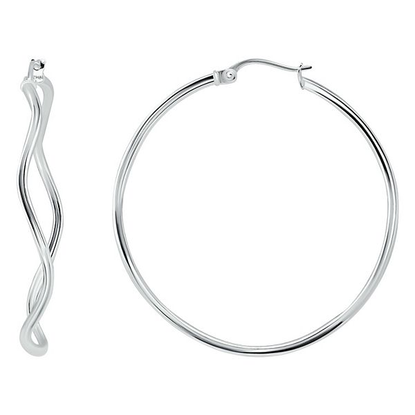 Harrison Recycled Wavy Hoop Earrings | Silver