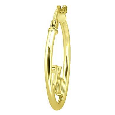 Aleure Precioso Sterling Silver "Mom" Center Hoop Earrings