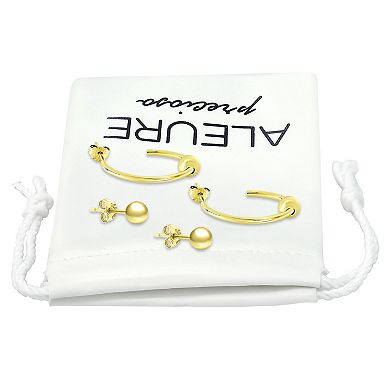 Aleure Precioso Bead Stud & Beaded Hoop Earring Set