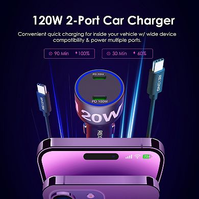 Rexing 120W 2-Port Car Charger