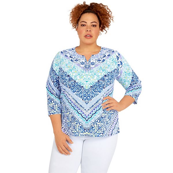 Plus Size Alfred Dunner Chevron Top