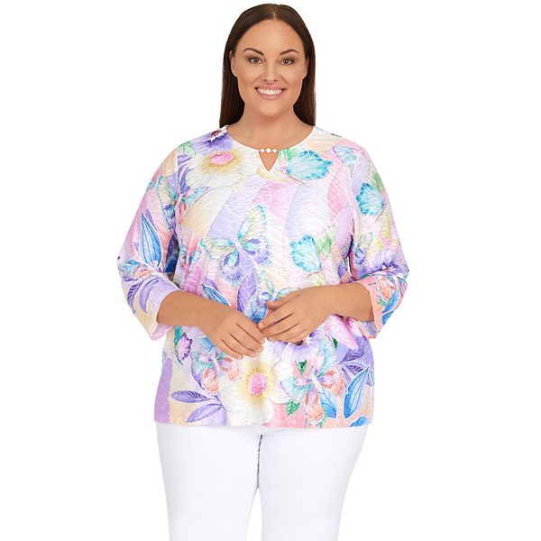 Plus Size Alfred Dunner Butterfly Print Top