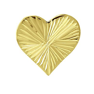 Aleure Precioso Textured Heart Post Stud Earrings