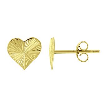 Aleure Precioso Textured Heart Post Stud Earrings